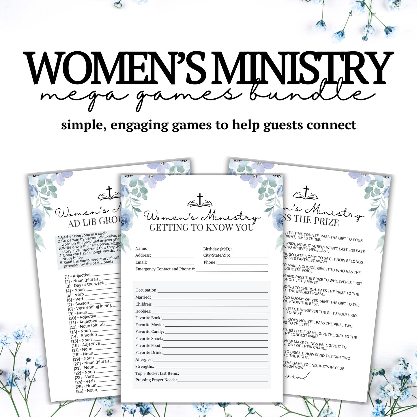 Blue Floral Women's Ministry MEGA Bundle