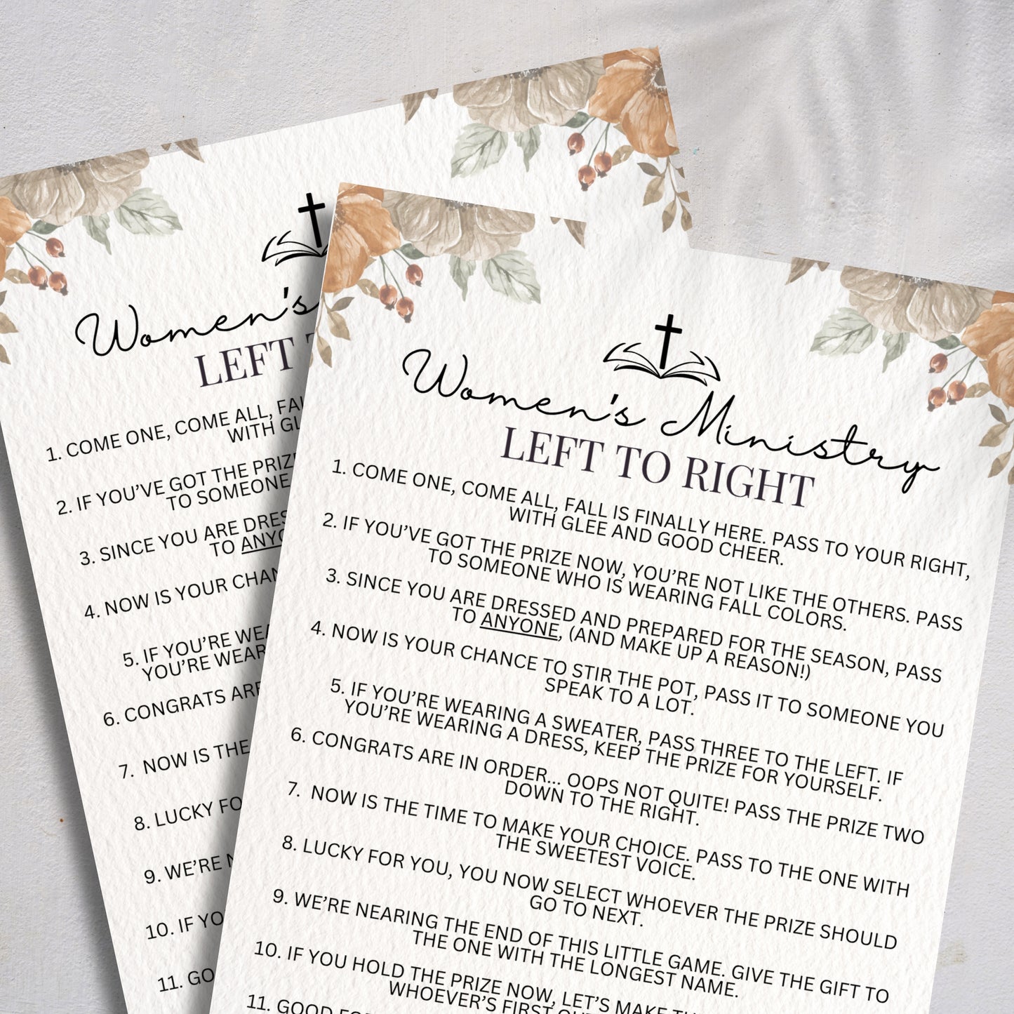 Fall Left Right Game for Women's Ministry