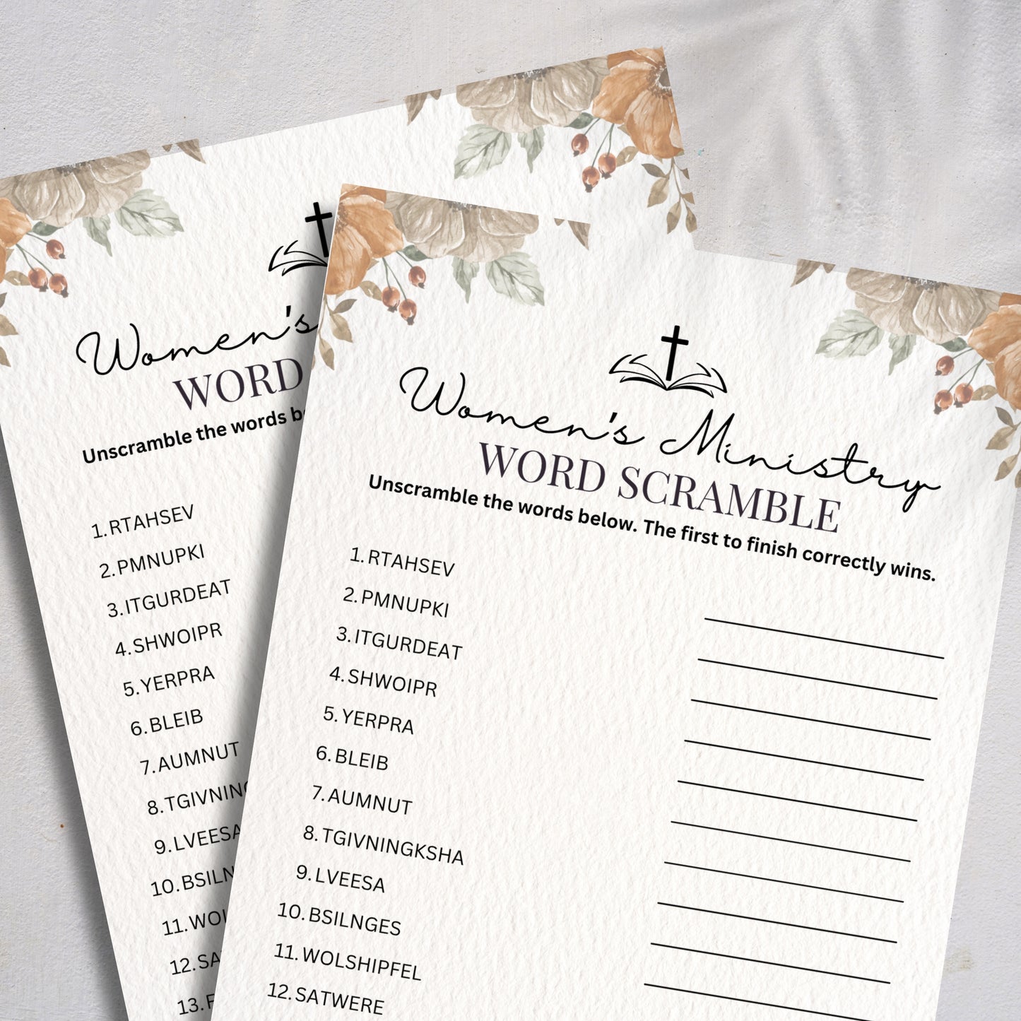 Fall Word Scramble - Printable Women's Ministry Game
