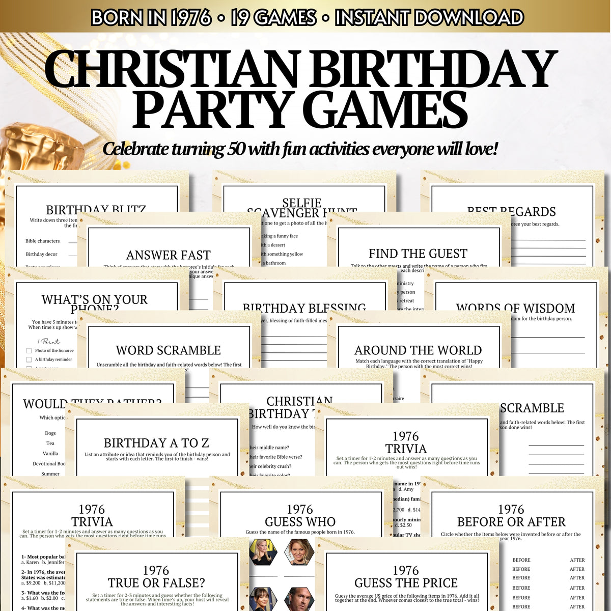 Christian 50th Birthday Games for Women (Born in 1976)