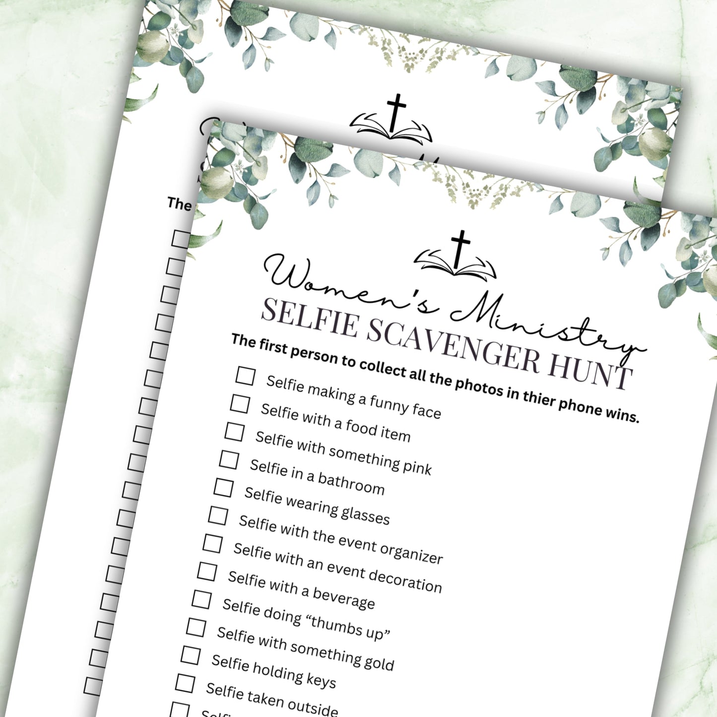 Green Floral Women's Ministry Scavenger Hunt