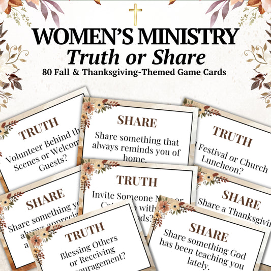 Fall & Thanksgiving Women's Ministry Conversation Game (80 Cards)