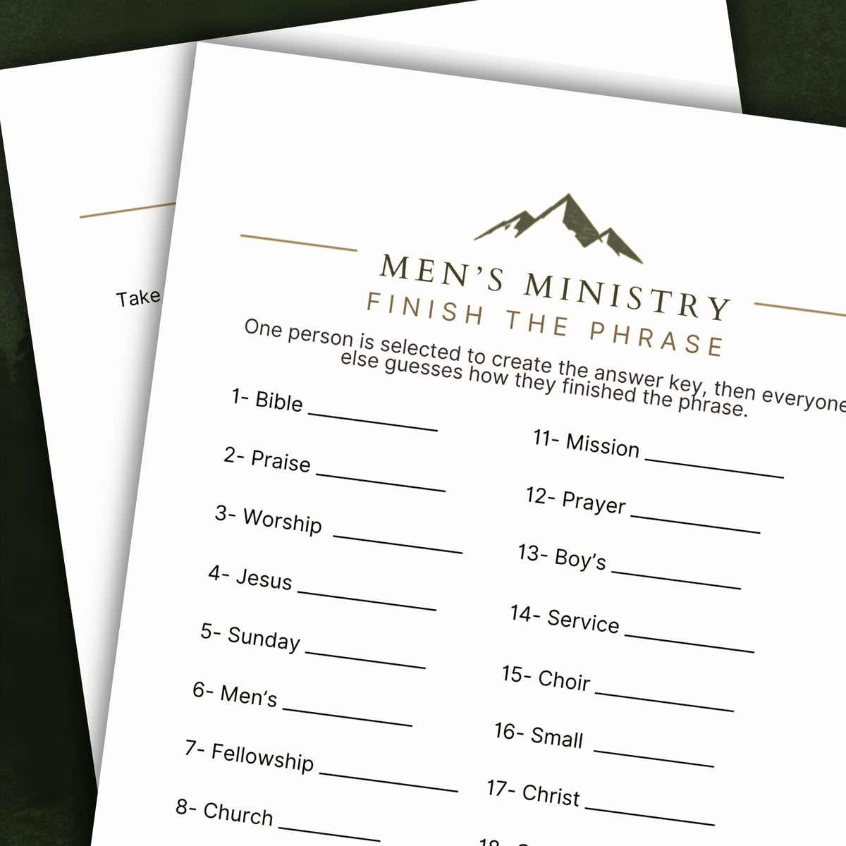Men's Ministry Game Bundle (10 Items)