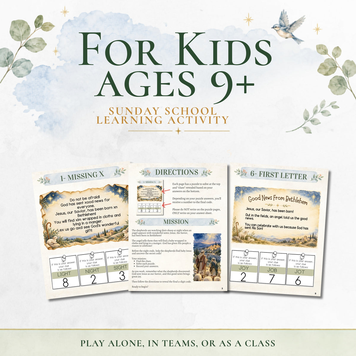 Christmas Bible Escape Room For Kids Ages 9+