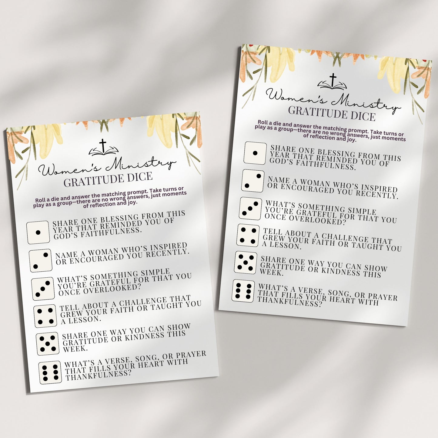 Women's Ministry Gratitude Dice