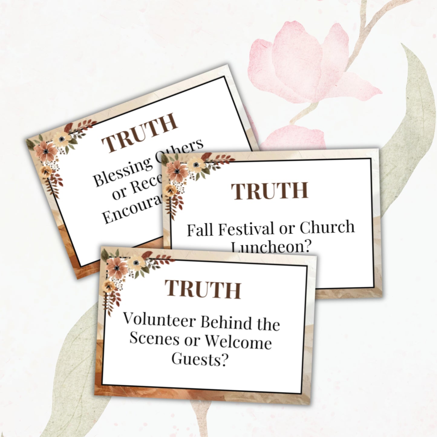 Fall & Thanksgiving Women's Ministry Conversation Game (80 Cards)