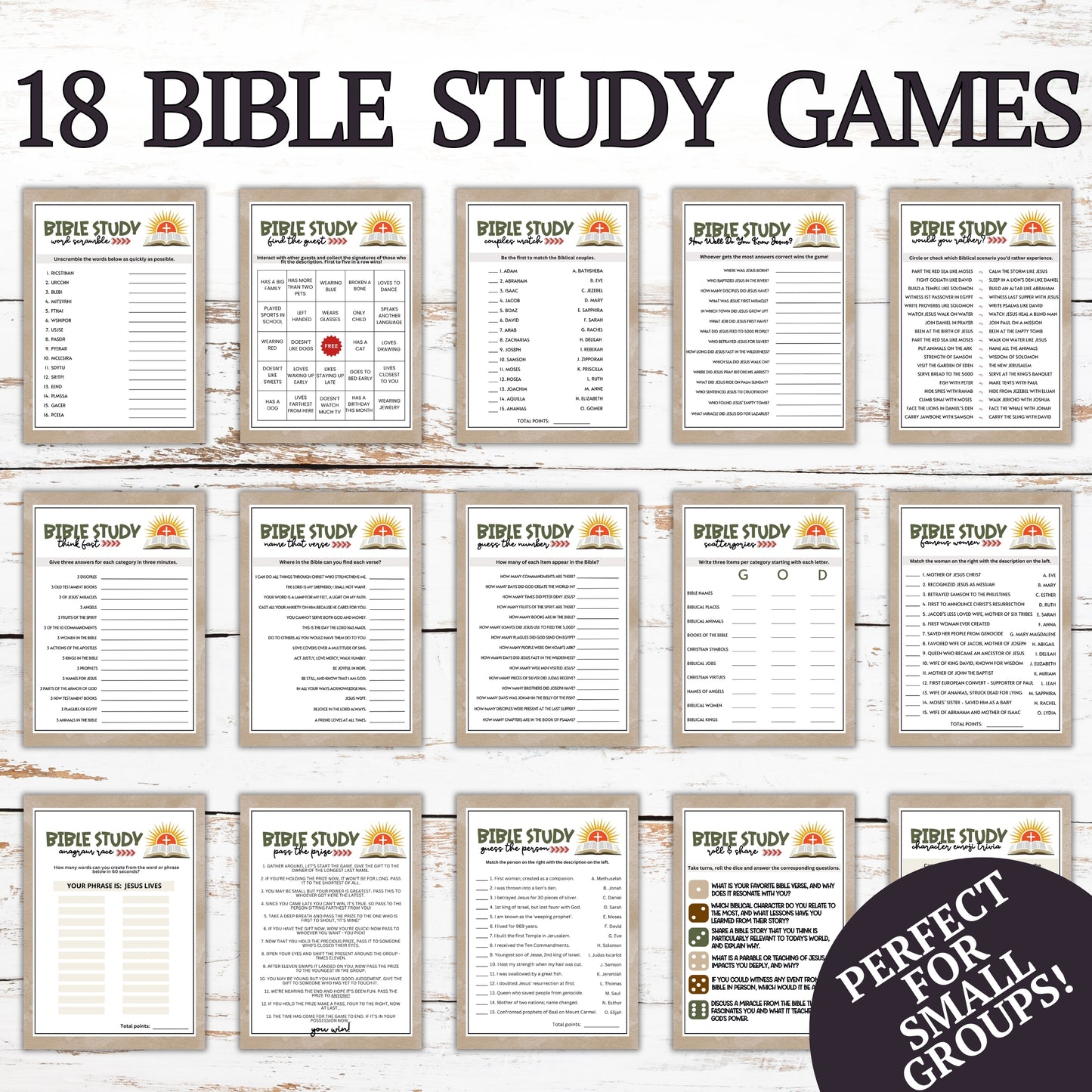 Bible Study Games Bundle (18 Games)