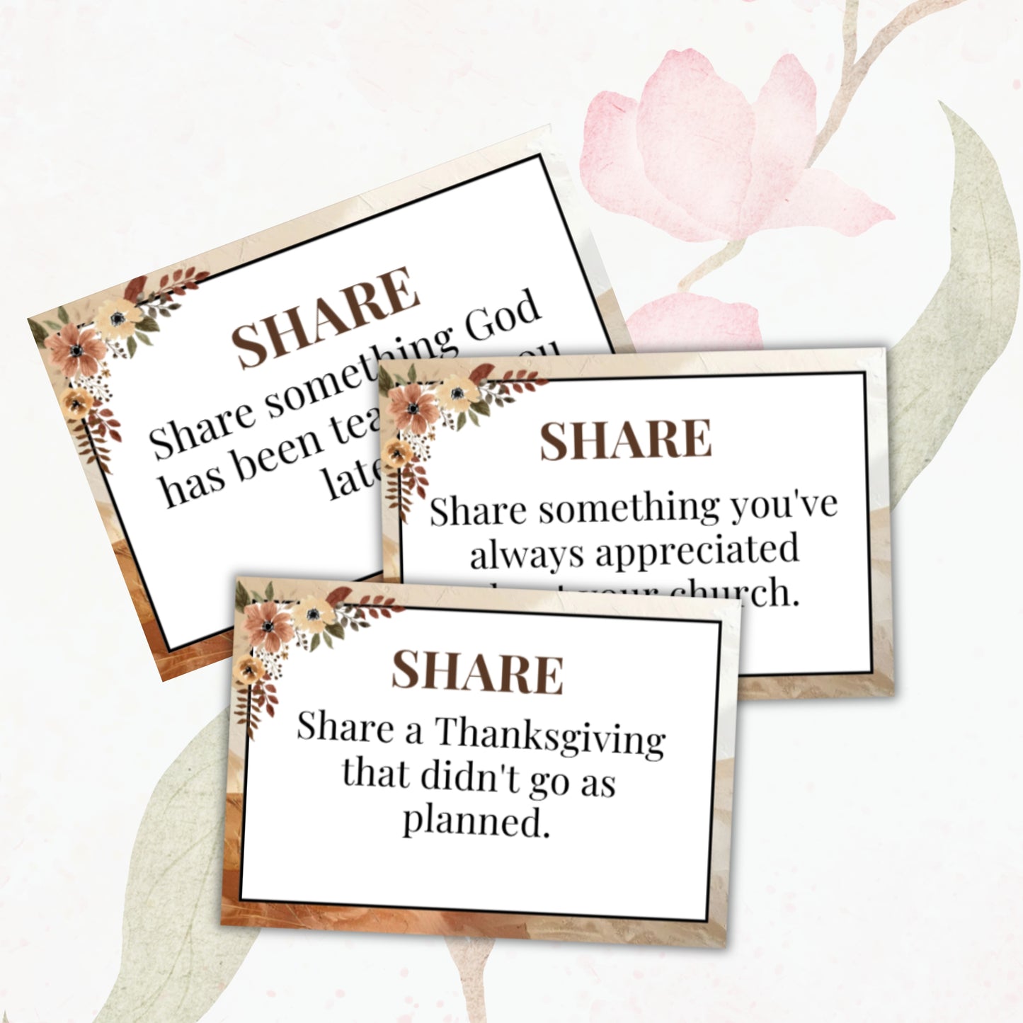 Fall & Thanksgiving Women's Ministry Conversation Game (80 Cards)