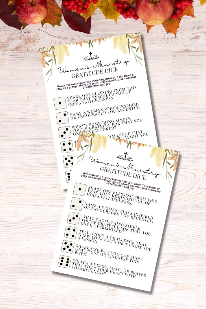 Women's Ministry Gratitude Dice