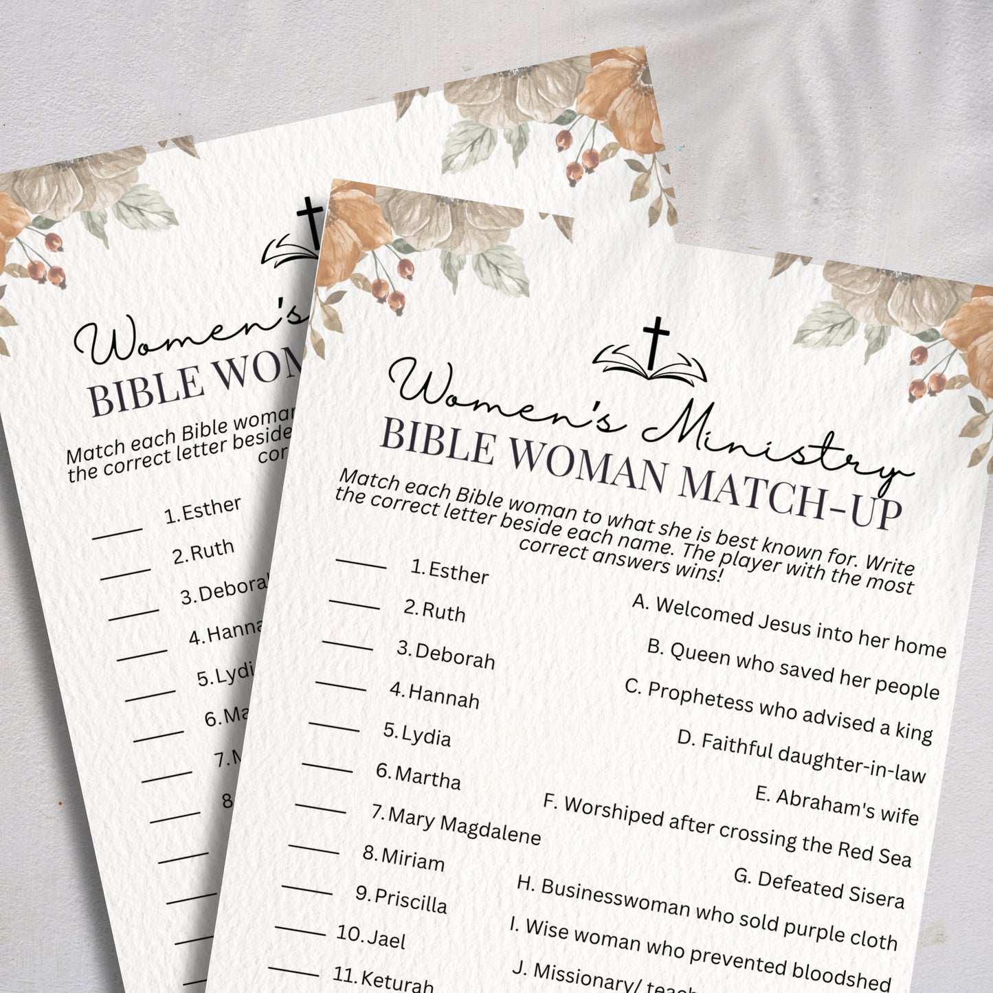 Fall Bible Woman Match-Up for Women's Ministry
