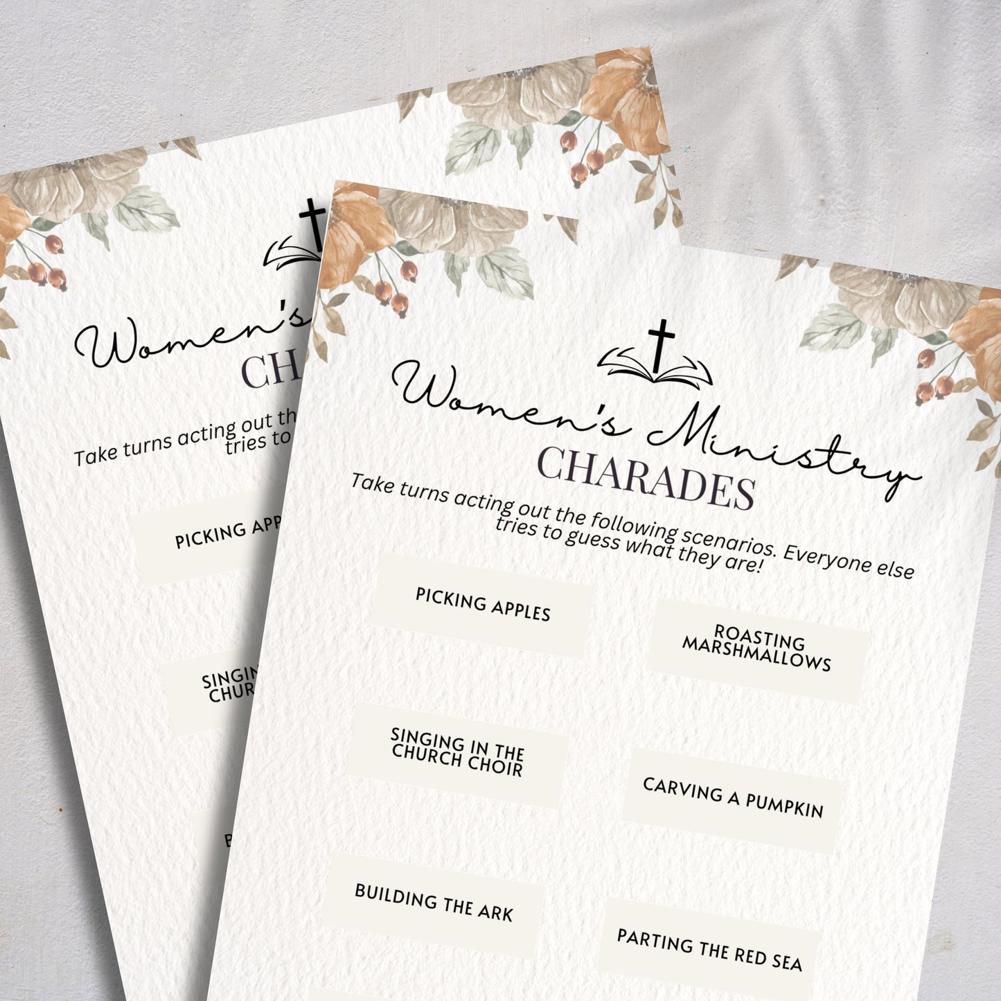 Fall Charades | Printable Women's Ministry Game
