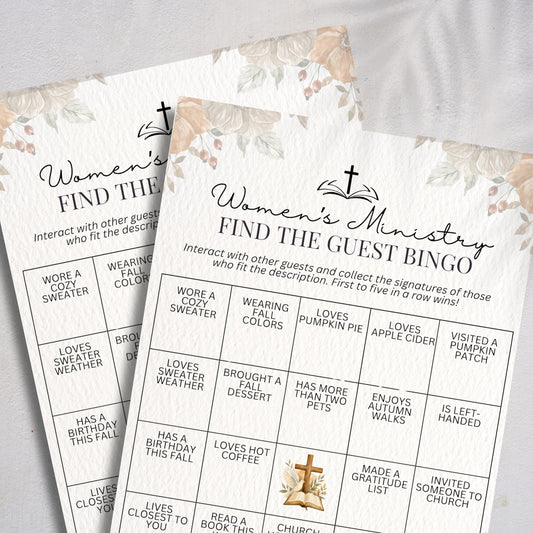 Fall Find the Guest Bingo | Women's Ministry Icebreaker Game