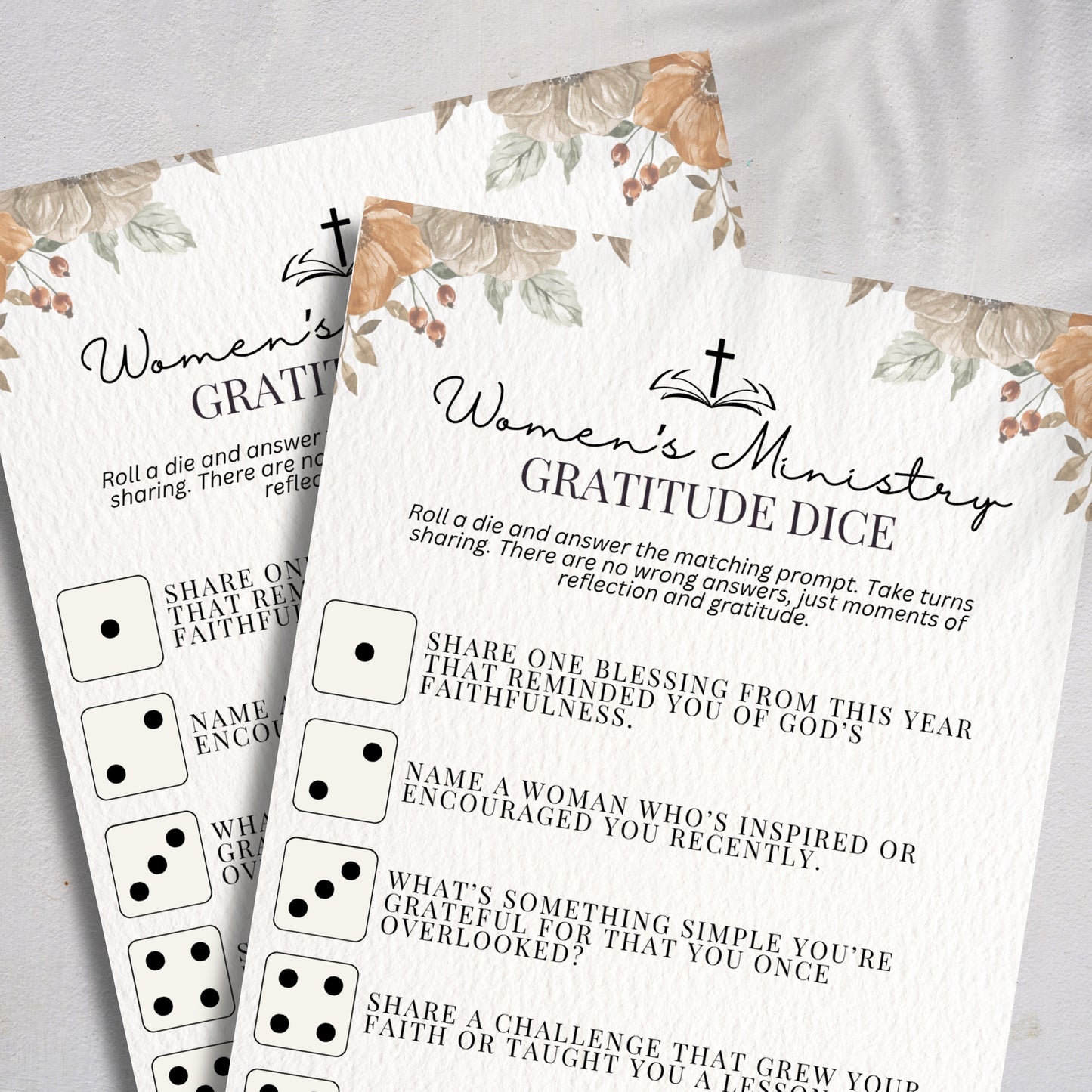 Fall Gratitude Dice | Women's Ministry Printable Game