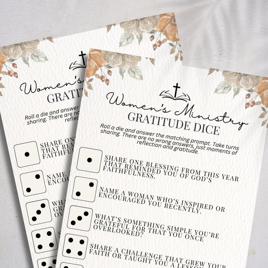 Fall Gratitude Dice | Women's Ministry Printable Game