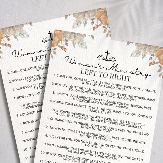 Fall Left Right Game for Women's Ministry