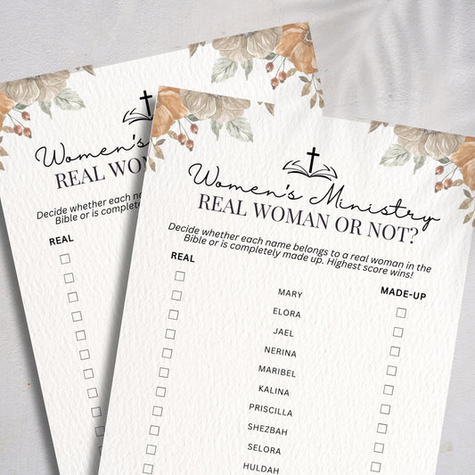 Fall Real Woman or Not - Printable Women's Ministry Bible Game