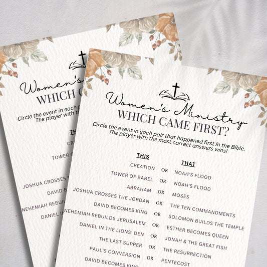 Fall Which Came First? | Printable Women's Ministry Bible Game