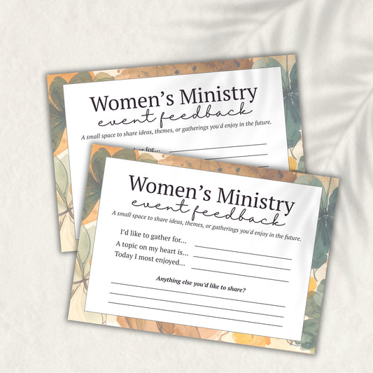 Fall Event Feedback Cards  Women's Ministry Printable