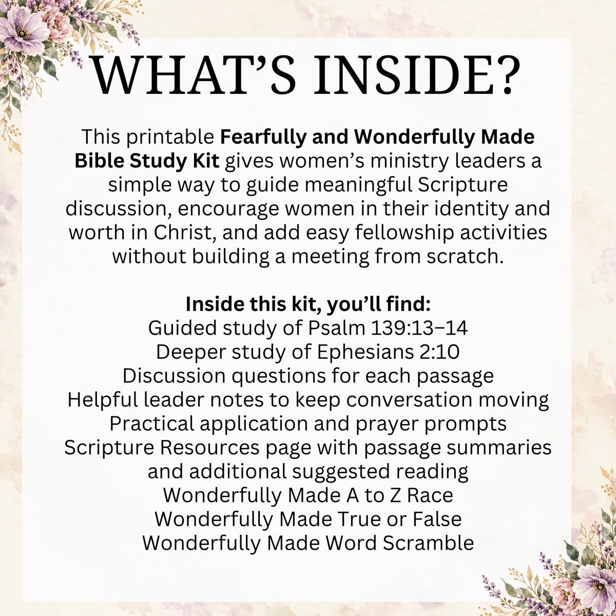 Fearfully and Wonderfully Made Bible Study Kit for Women