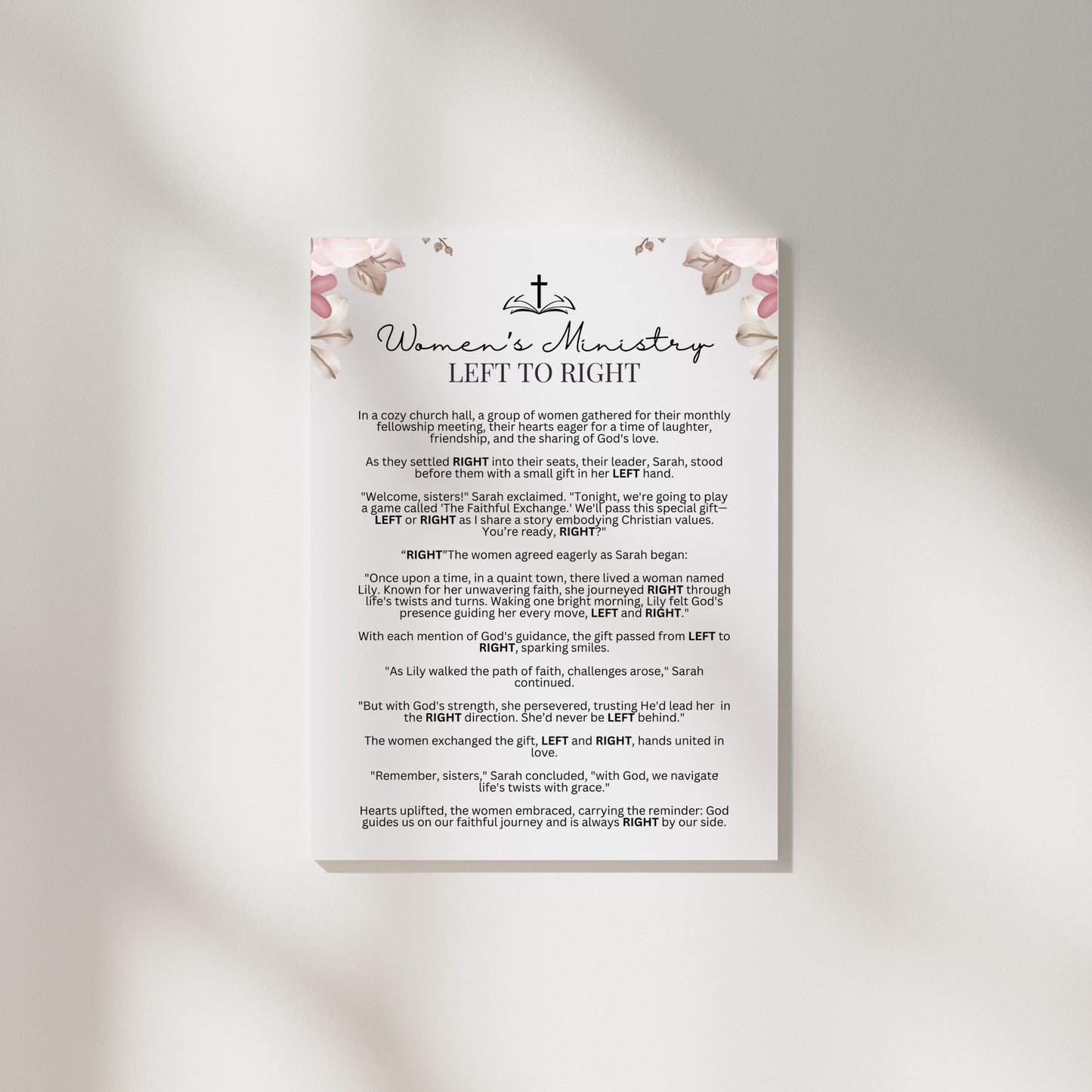 Women's Ministry Left Right Story