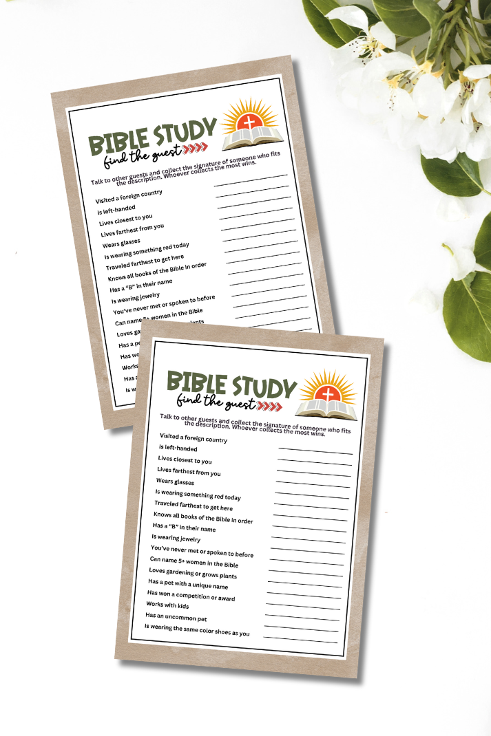 Looking for a fun and easy icebreaker game to play at your Bible Study meeting, women's ministry retreat, ladies' luncheon, VBS church camp or other faith-filled gathering? This "Find The Guest" printable game from Party Prints Press is just what you need! 