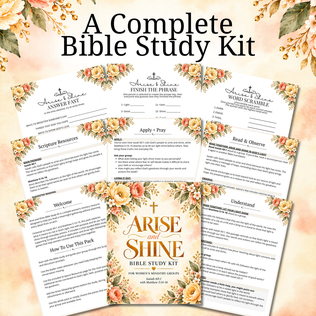 Arise and Shine Bible Study Kit for Women (Isaiah 60:1)