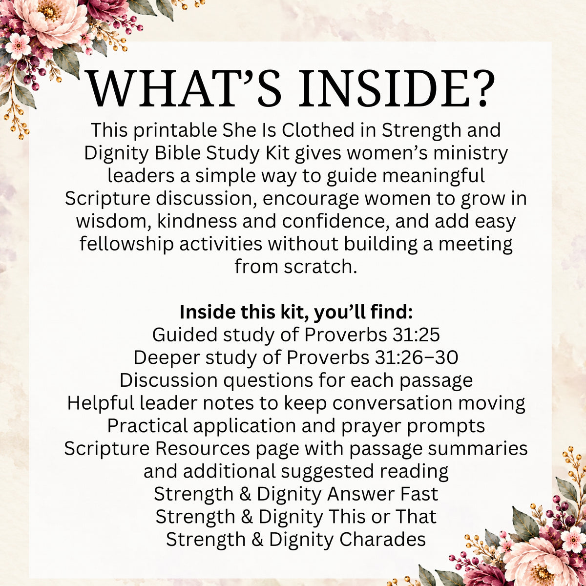 She Is Clothed In Strength & Dignity Bible Study Kit