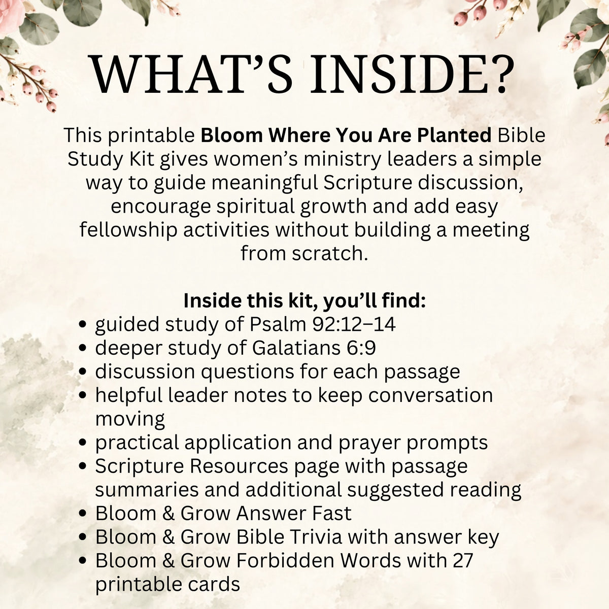 Bloom Where You Are Planted Bible Study Kit (Psalm 92:12–14)
