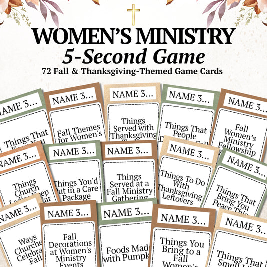 Fall & Thanksgiving Women's Ministry 5-Second Game (72 Cards)