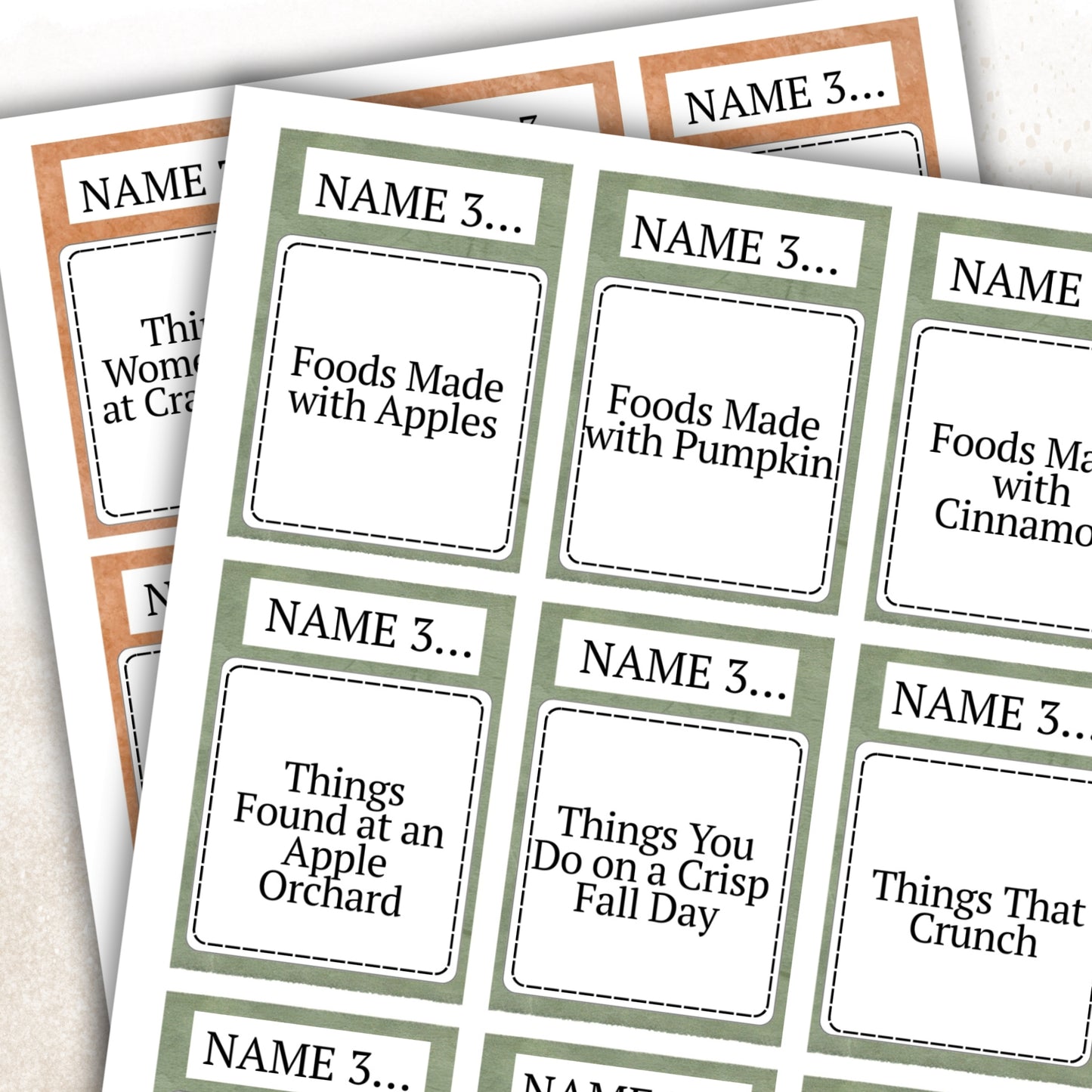 Fall & Thanksgiving Women's Ministry 5-Second Game (72 Cards)