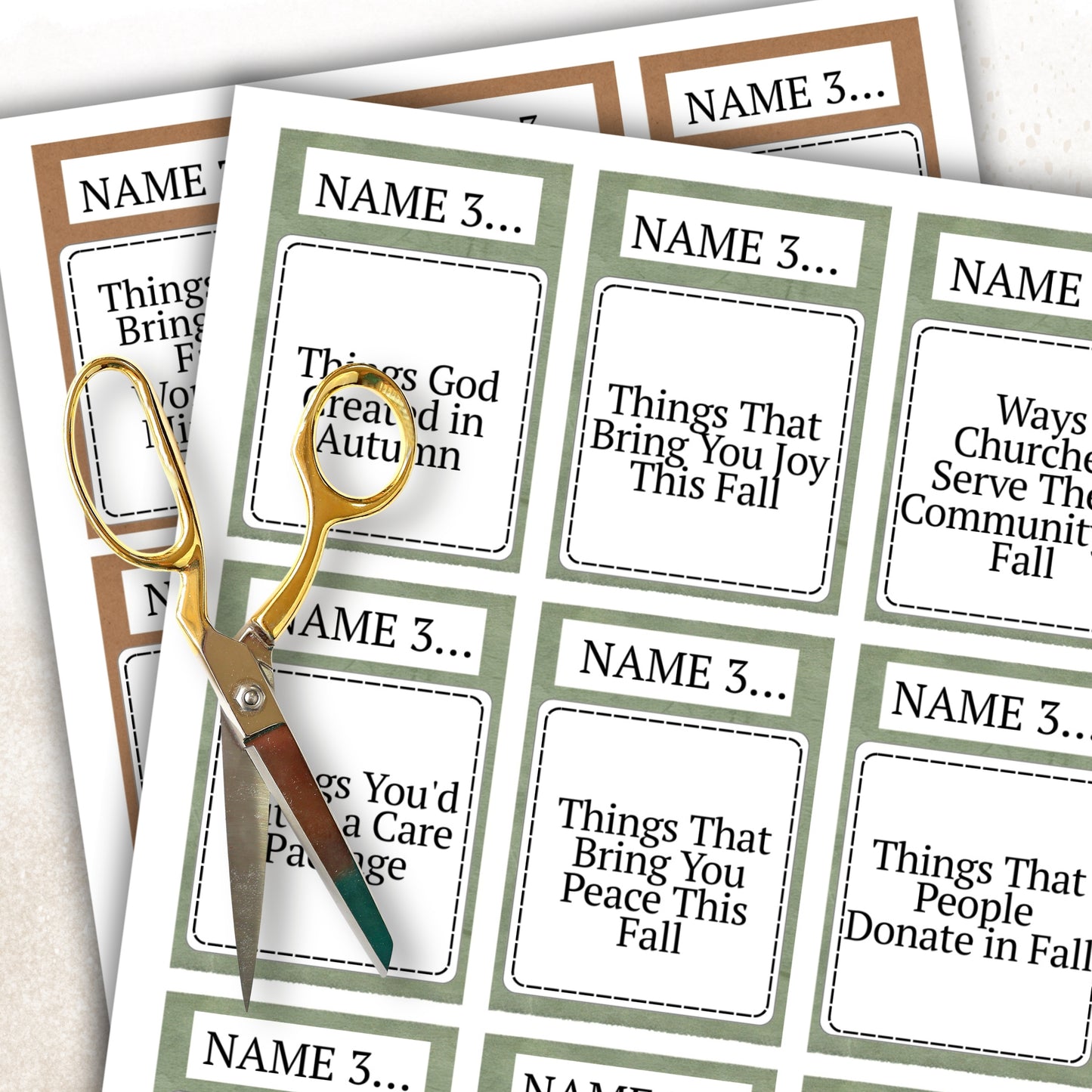 Fall & Thanksgiving Women's Ministry 5-Second Game (72 Cards)